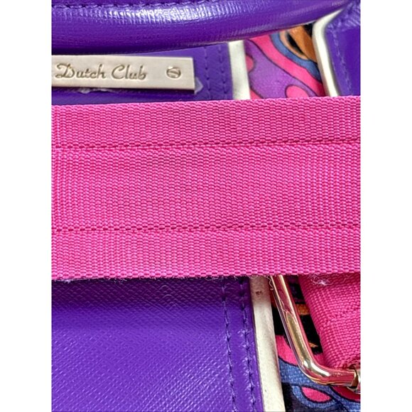 Double Dutch Club Pink Purple Floral Vinyl Laptop Bag Strap Handle - Picture 10 of 11